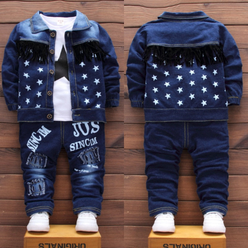 Kids' Casual Fashion Denim Set - 3 Pieces (Autumn Style)