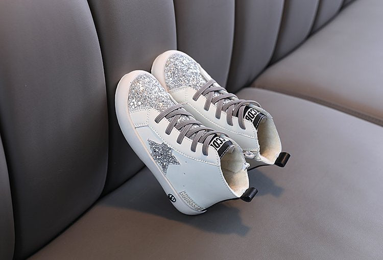 Winter High-Top Sports Shoes for Kids with Stars