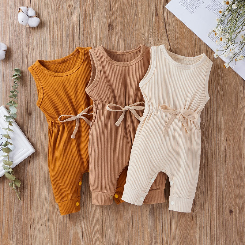 Newborn Baby Sleeveless Knitted Romper Jumpsuit