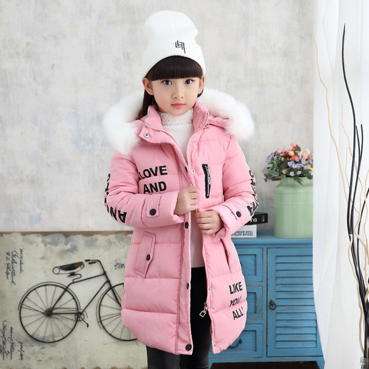 Girls' Cotton-Padded Jackets for Winter Wear