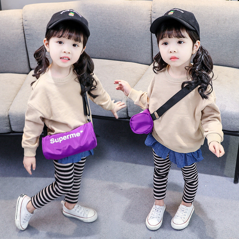 Girls' Denim Patchwork Outfit