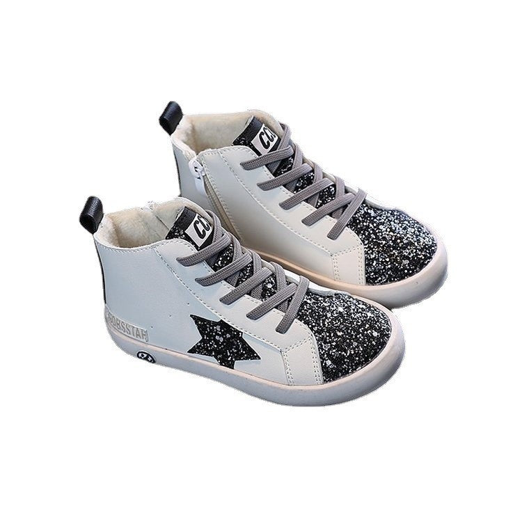 Winter High-Top Sports Shoes for Kids with Stars