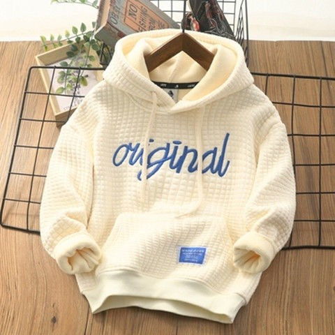 Boys' Embroidered Velvet Fleece Hoodie