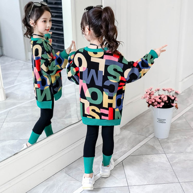 Colourful  Sweater & Trousers Set for Girls