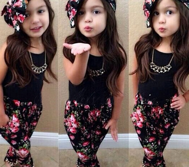 Floral 3-Piece Set for Girls’ Fashion Clothing