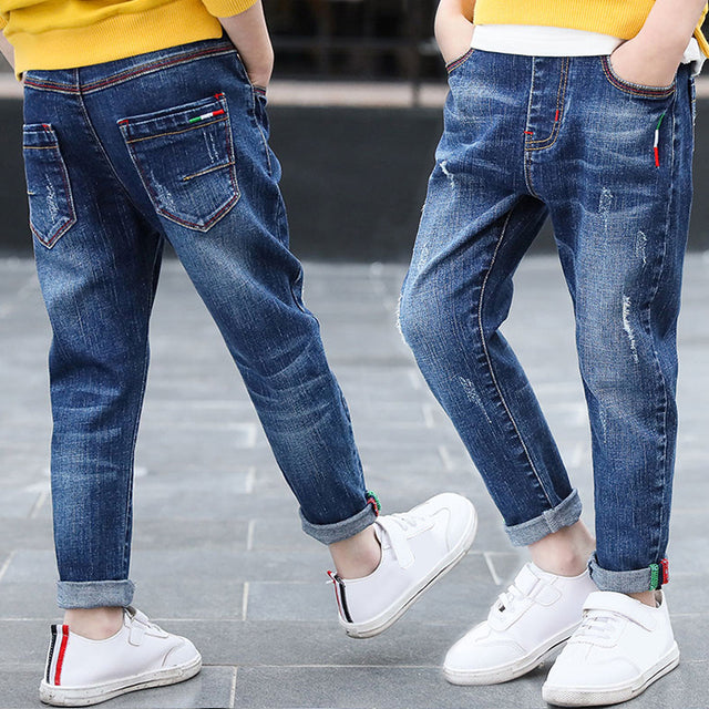 IENENS Kids' Casual Jeans with Elastic Waistband (4-11Y)