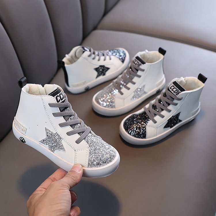 Winter High-Top Sports Shoes for Kids with Stars