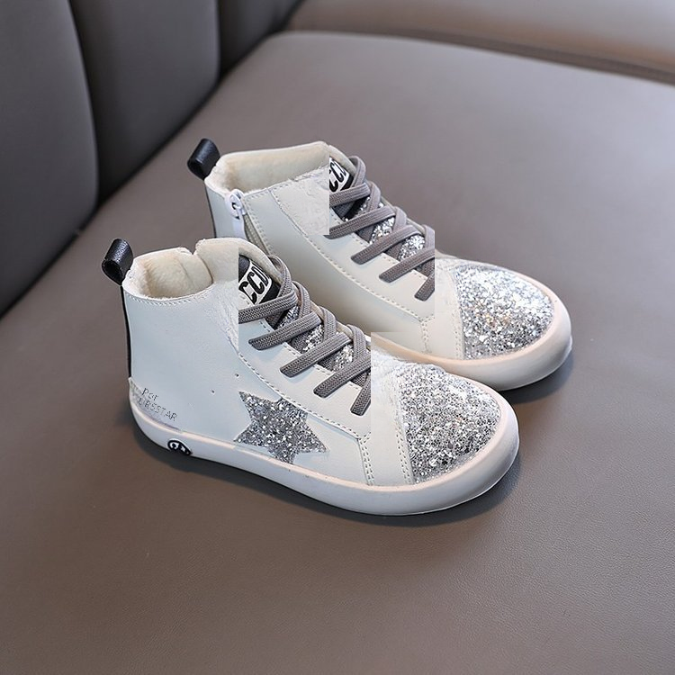 Winter High-Top Sports Shoes for Kids with Stars
