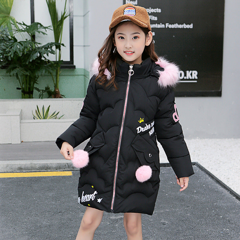 Girls' Cotton-Padded Jackets for Winter Wear