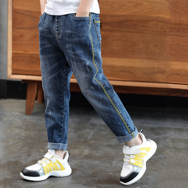 IENENS Kids' Casual Jeans with Elastic Waistband (4-11Y)